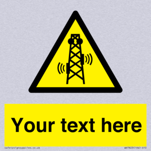 Custom warning RF radiation transmitter